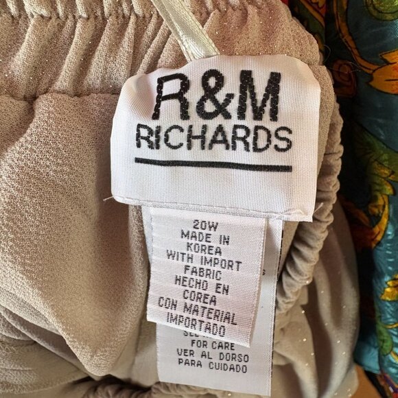 vintage Y2K pants beige glitter sparkle carwash flap wide leg high waist rise XL - Picture 11 of 11